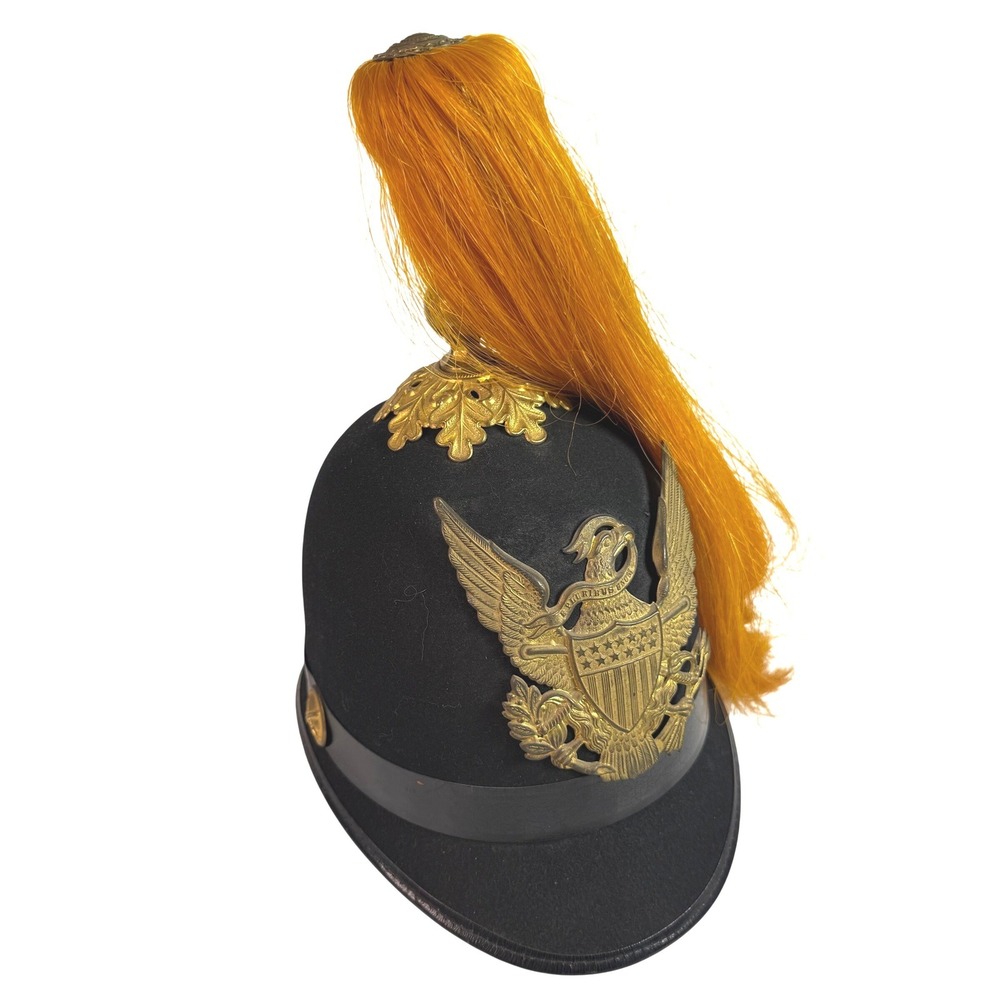 M1881 Indian Wars Cavalry Helmet 1899 W.H. Horstmann Co Yellow Plume Antique